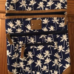 Blue & White Palm Tree Satchel